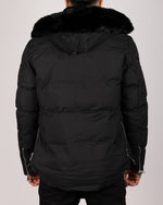 Zip Detail Fur Hooded Jacket