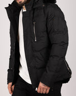 Zip Detail Fur Hooded Jacket