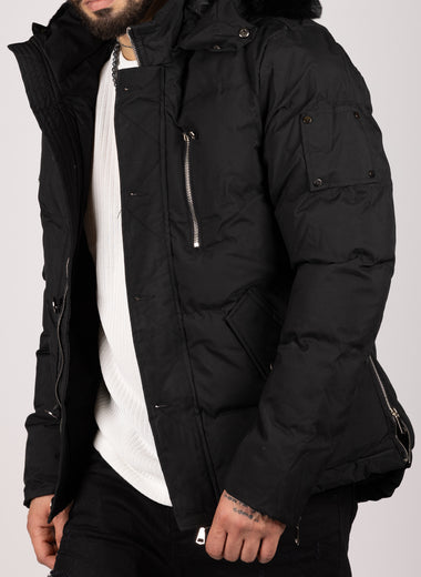 Zip Detail Fur Hooded Jacket