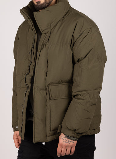 Heavyweight Puffer Jacket Khaki Green