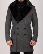 Double Breasted Overcoat with Removeable Fur Collar