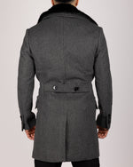 Double Breasted Overcoat with Removeable Fur Collar