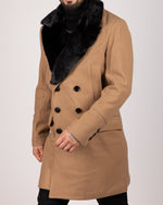 Double Breasted Overcoat with Removeable Fur Collar