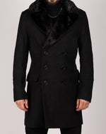 Double Breasted Overcoat with Removeable Fur Collar