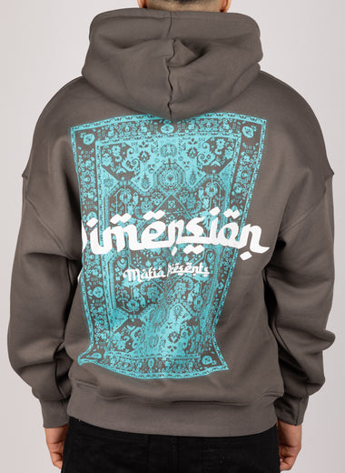 Dimension Print Hoodie Anthracite Grey