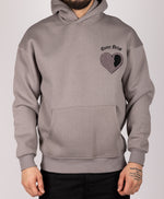 Embroidered Brocken Heart Hoodie Grey