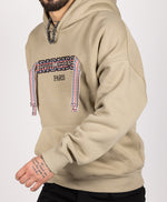 Riches Pattern Oversized Hoodie Khaki Green