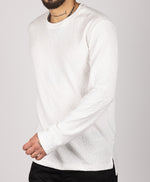 Textured Crewneck Sweater White