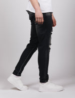 Black 2Y Washed Multi Rip Jeans