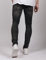 Black 2Y Acid Washed Ripped Jeans