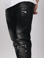 ORSI Washed Paint Splatter Jeans Black