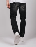 ORO Washed Paint Splatter Jeans Black