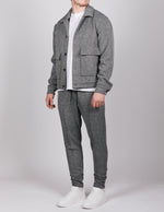 Dark Grey Herringbone Casual Trousers