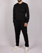 Utility Pocket Sweater & Joggers Set in Black