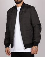 Quilted Bomber Jacket Black