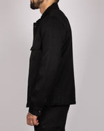 Linen-Blend Overshirt & Trousers Set Black