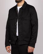 Linen-Blend Overshirt & Trousers Set Black