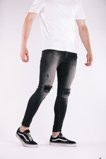 Grey Contrast Rip & Repair Jeans