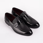 Patent Woven Basket Pattern Loafers