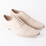 Beige Pointed Toe Cap Shoe