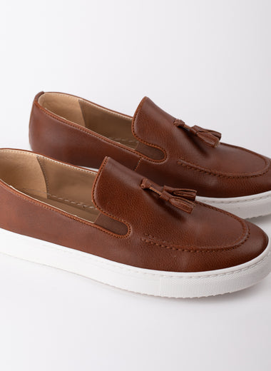 Tan Casual Loafer with Tassel Detail