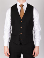 Max - Black Single Breasted Waistcoat