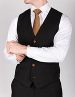 Max - Black Single Breasted Waistcoat