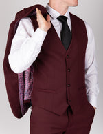 Max - Wine Single Breasted Waistcoat