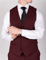 Max - Wine Single Breasted Waistcoat