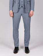 Bromley - Sky Blue Check Trousers