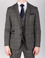 Scott - Grey Tweed Check Blazer