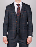 Jenson - Marine Navy Check Blazer