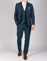 Dion - Blue Tweed Check Blazer