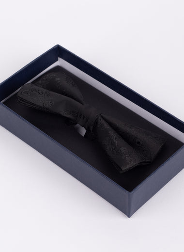 Paisley - Black Bow Tie & Pocket Square Set