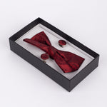 Paisley - Wine Bow Tie & Pocket Square Set