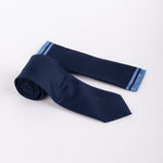 Textured Tie & Pocket Square Set in Navy