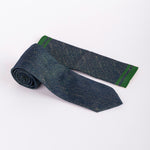 Houndstooth Tie & Pocket Square Set in Navy and Green