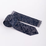 Floral Tie & Pocket Square Set in Navy and Grey