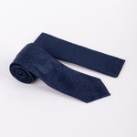 Mini Paisley Pattern Tie & Pocket Square Set in Navy