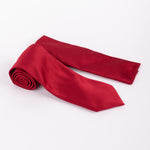 Diagonal Striped Tie & Pocket Square Set in Red