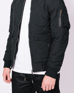 Black Quilted Pocket Detail Jacket