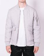 Grey Quilted Pocket Detail Jacket