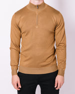 Camel Half Zip Jumper