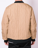 Beige Patterned Reversible Bomber