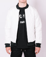 White Patterned Reversible Bomber