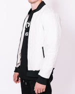 White Patterned Reversible Bomber