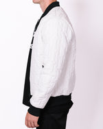 White Patterned Reversible Bomber