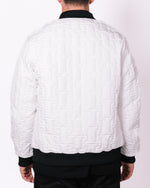 White Patterned Reversible Bomber