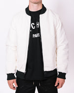 White Patterned Reversible Bomber