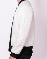 White Patterned Reversible Bomber